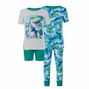 NWT Kirkland Signature Kids' 4-piece Cotton PJ Set DINO - size 7